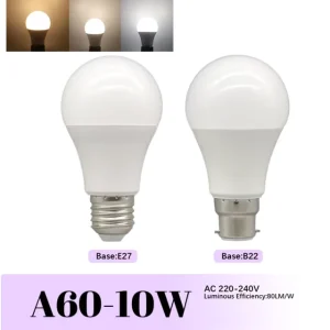 Factory LED Lamp A60 10W 800lm E27 B22 Socket DOB Linear IC 220 240V IP20 LED Global Bulb for Indoor Lighting