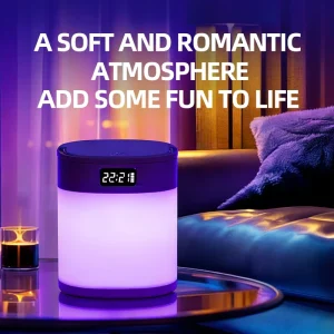 Factory LED Rechargeable Clock Night Light with Battery Display Eye Protection Adjustable Touch Bedside Bedroom RGB Desk Lamp