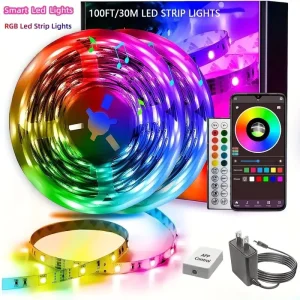 Factory Made 5050 RGB LED Strip Light Flexible with Remote Control ETL 24V APP Control Home Decor Lighting