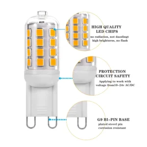 Factory Mini LED Corn Bulb G9 Bi-Pin Ceramic Lamp 3W SMD 2700-6500K CRI 80 Residential Use CE