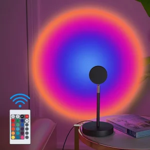 Factory Modern LED Sunset Lamp with 16-Color RGB, Switch Control and UFO Rainbow Effect