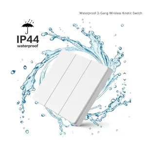 Factory OEM ODM Waterproof 3-Gang Wireless Kinetic Wall Switch System for Hotel Office Renovation Projects