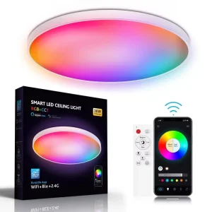 Factory Popular 30W Indoor Installation Dimmable RGB Remote Control Smart Led Ceiling Lights for Home