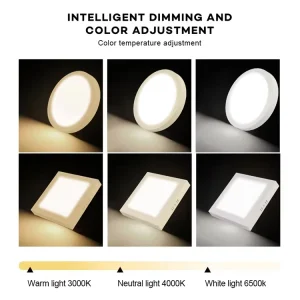 Factory Price 3000K 6500K 6 36W Full Plastic Surface Mounted Led Panel Light Panel Dimmable Office Commercial Panel Light