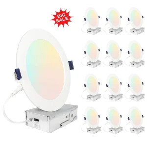 Factory Price 6 Inch Dimmable LED Recessed Downlight Panel 5CCT Spot Lights with Wafer Adjust Design Modern IP44 Rating
