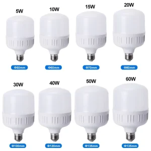 Factory Price E27 T Shape LED Lamp Bulb B22 Base AC Power MR16 Type 3000K CCT Aluminum Warehouse 5W 60W Options ROHS Certified