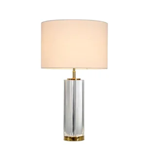 Factory Price Modern Indoor Decor Bar Restaurant Bedside Luxury K9 Crystal Fabric Incandescent Table Lamp 110-240V