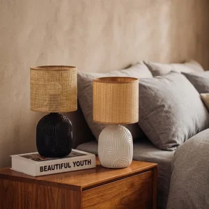 Factory Retro Rustic Style Custom Ceramic Table Lamp Minimalist LED Decor Desk Lamp