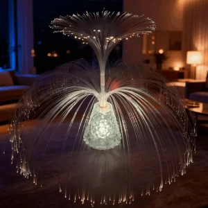 Factory Supply Portable Multicolor Changing Gradient Led Fiber Silk Jellyfish Light Home Bar Ambience Decor Night Light