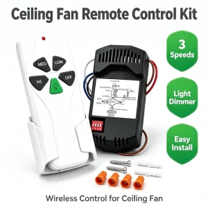 Factory Supply Universal Ceiling Fan Remote Control Kit, 110V-120V 3-Speed Wireless Fan Switch with Stepless Light Dimmer