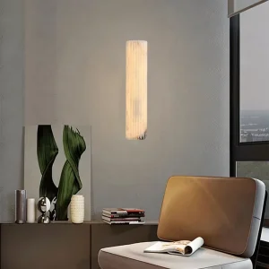 Fashion Luxury LED Wall Lamp Alabaster Round Wall Sconce Decorative Light for Home Villa Office Living Room Corridor