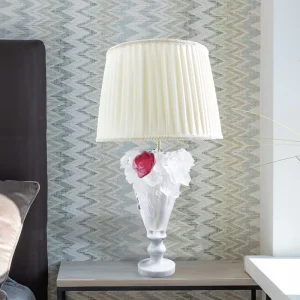 Fengming Liuli Crystal Glass Rose Desk Lamp Decorative Minimalist Lamp Desk Wedding Crafts