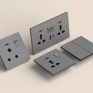 Flame Retardant Durable PC Panel Universal Multi Pin Wall Socket with Switch and USB Type C Ports 10A Multi Scenario Application