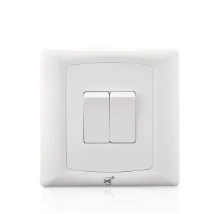 Flame-Retardant PC UK Standard 10A 2 Gang 1/2 Way Wall Switch