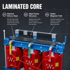 Flame Retardant Transformer Hospital Three Phase Cast Resin Silicon Steel Laminated Core IEC60076 Standard Custom Kva Voltage