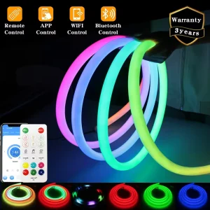 Flexible 360 Degree Silicone LED Neon Strip Light DMX512 RGB RGBW Addressable Pixel IP67 Neon Rope Tube Full Color for Bar Mall