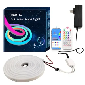 Flexible RGBIC Addressable LED Neon Strip, DC24V, IP67 Waterproof, Smart Remote/App Control