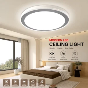 Flicker-Free 80W 120W 138W LED Ceiling Light 3-Color for Kids Room Bedroom