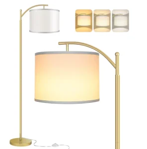 Floor Lamp Standing Lamp 3 Color Temperatures Tall Industrial Floor Lamp Reading for Bedroom Living Room