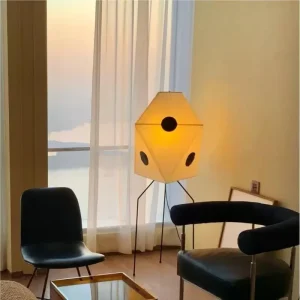 Floor Lamp Tripod Floor Lamp Decorative Rice Paper Living Room Bedroom Sofa Coffee Shop Vertical Floor Lamp
