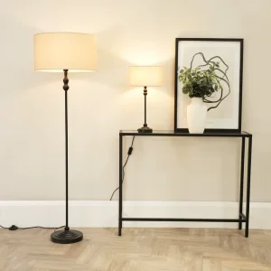 Floor Lamp with Linen Shade Modern Standing Lamps for Living Room Bedroom Office Corner
