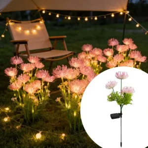 Floral Solar Stake Lamp Outdoor Waterproof Garden Landscape Yard Villa Decor Light for Path Walkway Driveway Xmas Celebration