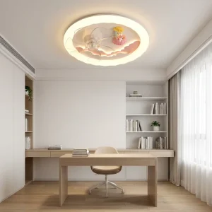Flower Fairy LED Ceiling Light with Integrated Quiet Fan and Adjustable Color Temperature