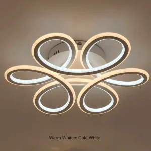Flower Modern Metal Ceiling Chandelier Chinese Knot 50cm 2.4G Dimmable Living Room Bedroom 80W LED Light