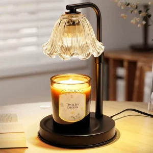 Flower Wax Candle Melt Warmer Adjustable Height Desk Lamp Candle Heater Burner Light Glass Electric Candle Warmer Lamp