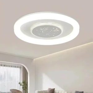 Flush Mount Ceiling Light with Concentric Ring Pattern Three-Color Dimmable for Bedroom Home