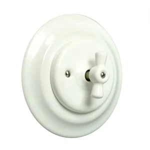 Flush-Mount Retro Vintage Ceramic Porcelain Toggle Wall Light Switch