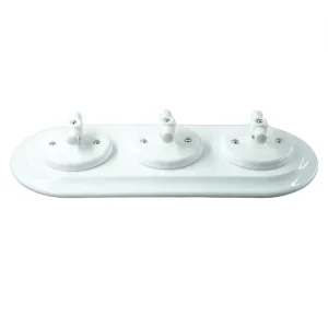 Flush-Mount Retro Vintage Ceramic Porcelain Wall Light Switches with Triple Frame