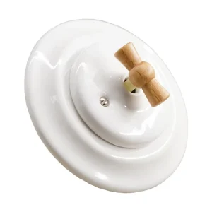 Flush Mounting Retro Vintage Ceramic Porcelain One Gang Double Way Wall Light Switch