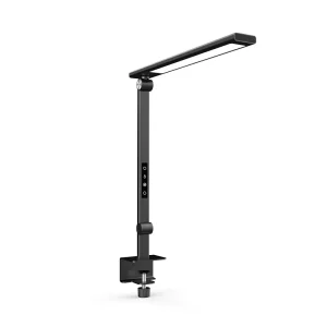Foldable LED Desk Lamp with USB Charging Port Black and White Reading Light for Home Study and Office Use