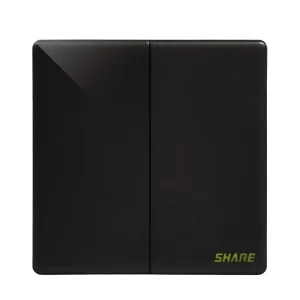 For SHARE High Quality 250V 16A Grey Big Panel Push Button 2 Gang 1 Way Wall Switch 86*86mm 15 Years Warranty PC Material