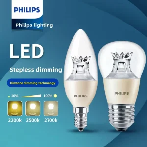 For Stepless Dimming Glass LED Bulb E14 E27 Base Landscape Lighting 4W 6W