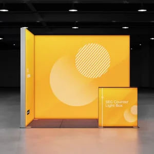 Free Design Backlit Exhibition Booth Design Portable Trade Show Stand Backdrop LED L shaped Corner Exhibition Light Box Display