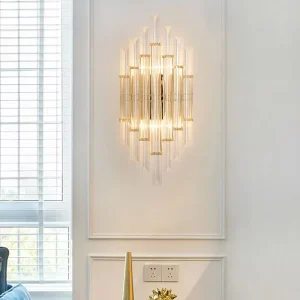 French Luxury Modern Wall Lamp Simple Background Crystal Wall Light for Hotel Lobby Living Room Aisle Home Bedside Wall