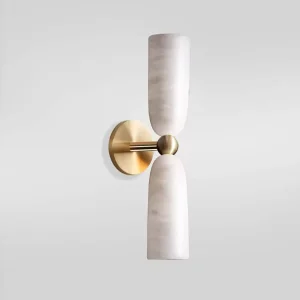 French Retro Alabaster Wall Lamp Vintage Luxury Sconce for Villa Living Room Background Wall Bedroom Bedside and Corridor