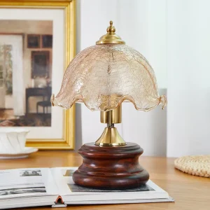 French Vintage Flower Table Lamp Murano Glass Bedside Light for Living Room Bedroom and Classic Home Decor Dimmable Desk Lamp