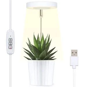 Full Spectrum Desk LED Plant Lights Indoor Plants Height Adjustable Plant Halo Growing Lamps Auto On OFF Timer 10 Dimmable