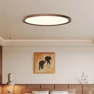 Full-Spectrum Ultra-Thin Walnut Ceiling Lamp for Bedroom, Kids’ Room, or Study Room