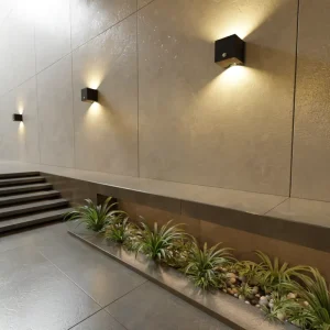 Fully Charged LED Aluminum Solar Wall Lights Waterproof 800 Times Power Square Shape Warm White for Outdoor Porch Garden IP44