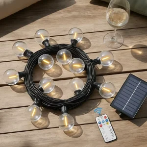 G40 LED Fairy String Lights Solar Outdoor Waterproof for Christmas Wedding Party