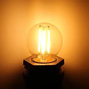 G45 Edison LED Bulb Retro Filament E27 Screw Energy Saving Household Glass Body Bulb for Residential Use AC Power Supply