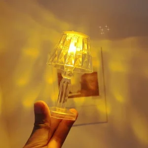 GL SJ Guangli Modern Rectangle Plastic Table Lamp Switch Control with 5V Battery Warm White LED Cute Night Light for Bedroom