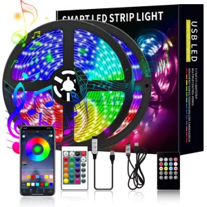 GREESON New Design Smart Control Flexible Led Strip Light SMD5050 30lamps Rgb 5v 1m Color Changing Led Light Strip for Bedroom