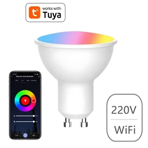 GU10 5W RGB+CW+WW Dimmable WiFi Smart LED Bulb App and Voice Control