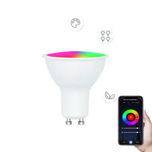 GU10 Wi-Fi Zigbee 3.0 Smart LED RGB+CCT 5W Dimmable Rotatable PC Bulb with Voice and App Control