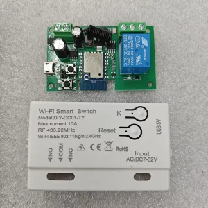 Garage Door Relay Switch 1CH RF Smart Switch 7 32V AC DC Interlock 10A Remote Control 433 Light Switch